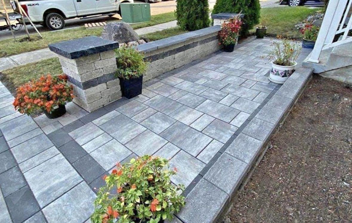 Completed Alcozi Landscaping front porch and patio project